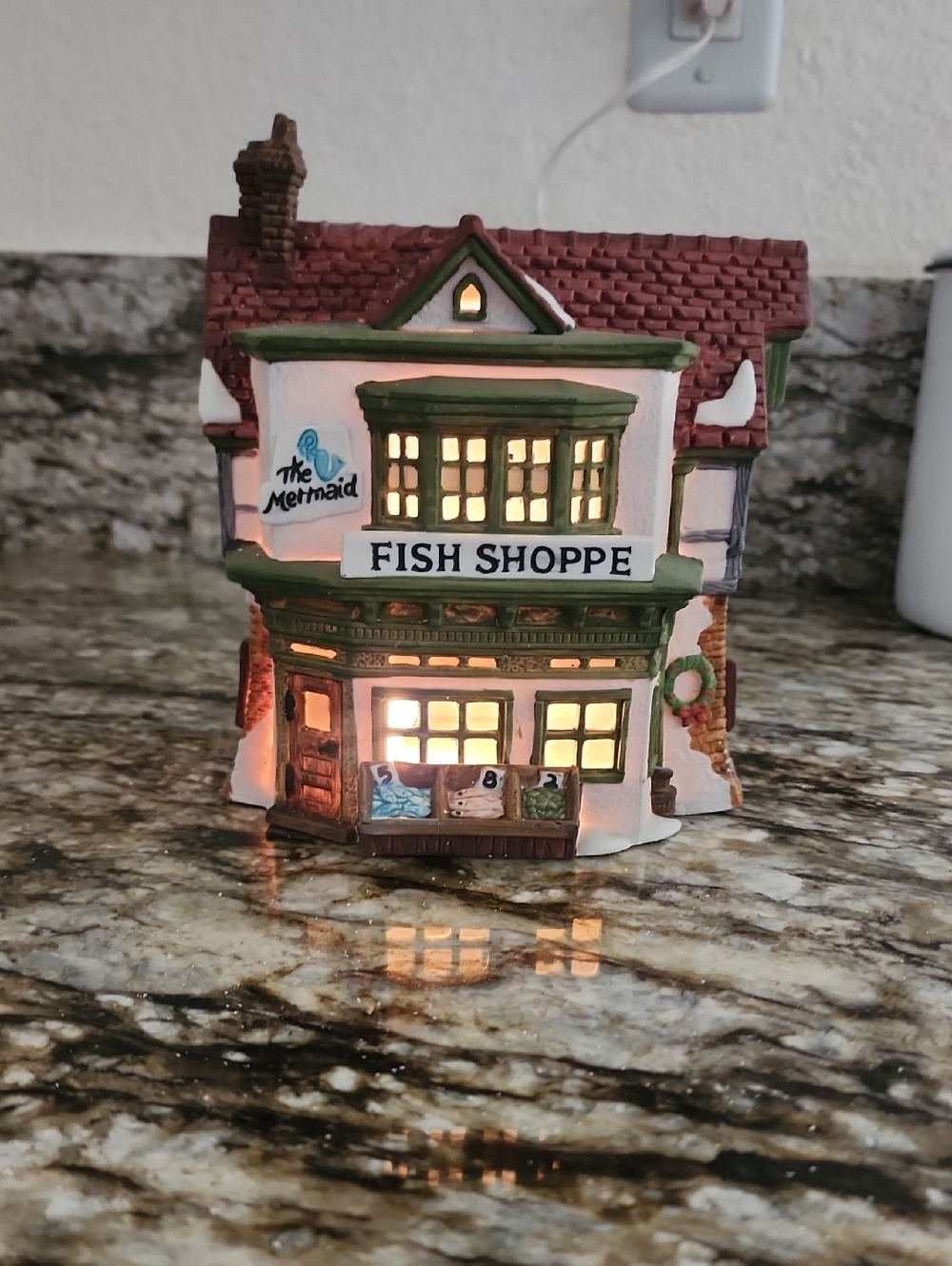 Department 56 Dickens Village Mermaid Fish Shoppe. Retired, NIB!